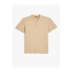 Polo Yaka Tişört Slim Fit Düğmeli Kısa Kollu