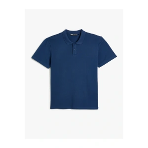 Polo Yaka Tişört Slim Fit Düğmeli Kısa Kollu