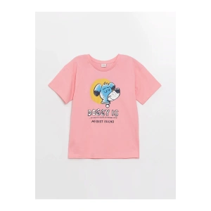 Rahat Kalıp Bisiklet Yaka Baskılı Erkek Çocuk Tişört