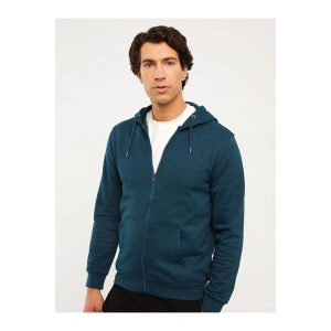 Rahat Kalıp Kapüşonlu Erkek Spor Hırka