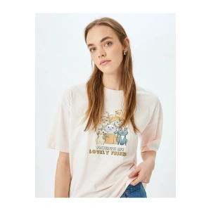 Rahat Kalıp Kısa Kollu Pembe Kadın T-Shirt 5SAL10091IK