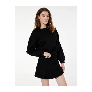 Regular Fit Üç İplik Uzun Kollu Bisiklet Yaka Basic Sweatshirt