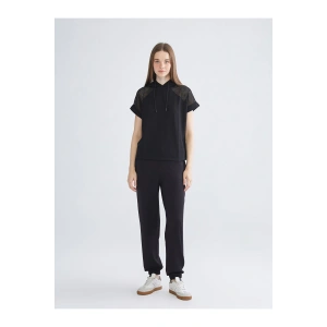 Siyah Beli Lastikli Kadın Jogger Eşofman Altı