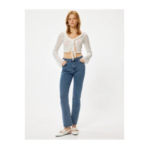 Slim Fit Kot Pantolon Düz Paça Standart Bel - Slim Straight Fit Jeans