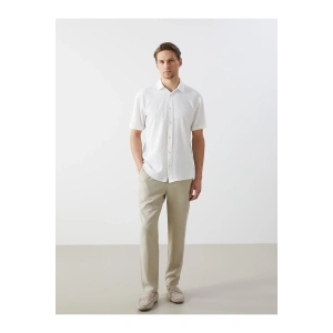 Standart Kalıp Keten Karışımlı Erkek Pantolon