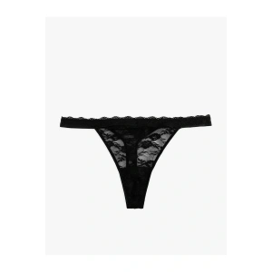 Transparan Rahat Kalıp Dantelli String Külot