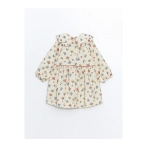 Uzun Kollu Baskılı Kız Bebek Elbise