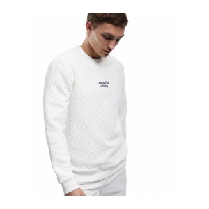 Uzun Kollu Bisiklet Yaka Dokulu İşlemeli Sweatshirt