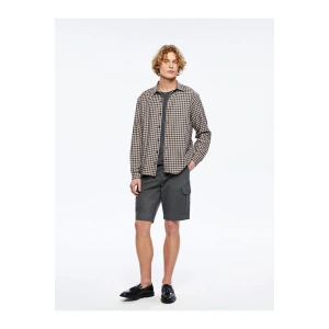 XSIDE Antrasit Standart Kalıp Gabardin Erkek Kargo Şort