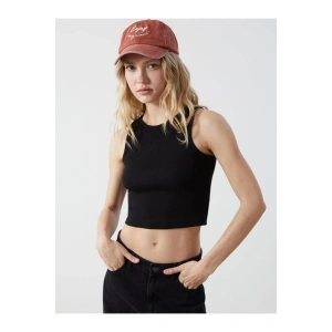 XSIDE Bisiklet Yaka Dokulu Kadın Crop