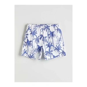 XSIDE Lacivert Kısa Boy Desenli Erkek Deniz Şortu