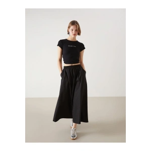 XSIDE Siyah Beli Lastikli Kadın Etek