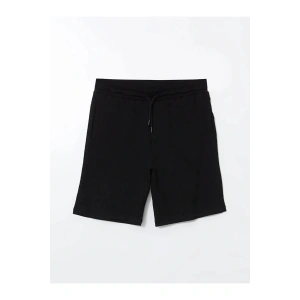 XSIDE Siyah Standart Kalıp Beli Bağlama Detaylı Erkek Şort
