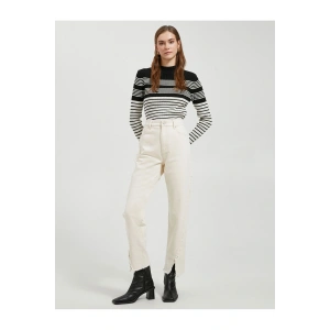 Yarım Balıkçı Yaka Kazak Triko Dar Kesim Kaşmir Dokulu