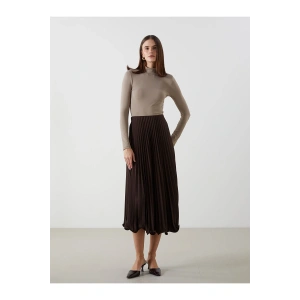 Yeni Sezon Beli Lastikli Sifon Kadin Pileli Etek - S5N225Z8