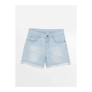 Yırtık Detaylı Kız Çocuk Jean Şort
