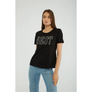 22y0145k1 Kadın T-shirt Siyah