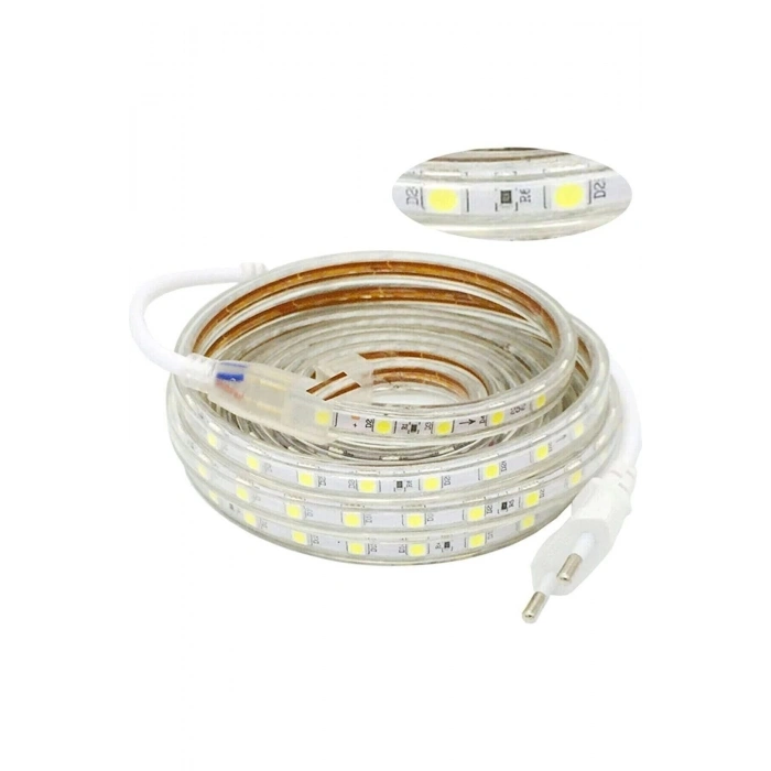 Hortum Esnek Şerit Led Beyaz ,mavi,günışığı,amber Rengi + 220v Fiş/2,3,4,5,10,15,20,25,50,100 Metre