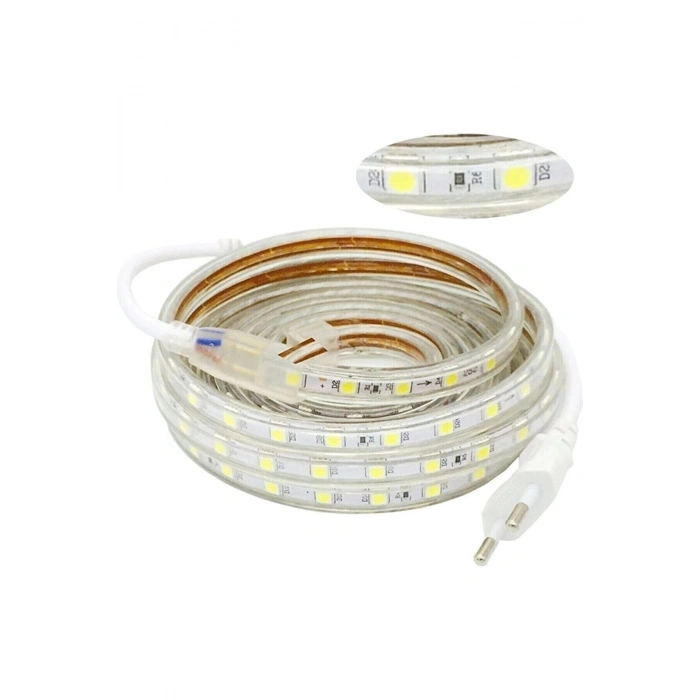 Hortum Esnek Şerit Led Beyaz ,mavi,günışığı,amber Rengi + 220v Fiş/2,3,4,5,10,15,20,25,50,100 Metre