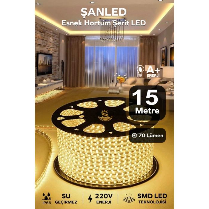 Hortum Esnek Şerit Led Beyaz ,mavi,günışığı,amber Rengi + 220v Fiş/2,3,4,5,10,15,20,25,50,100 Metre