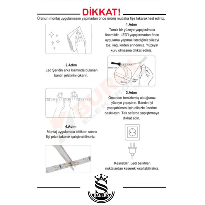 Hortum Esnek Şerit Led Beyaz ,mavi,günışığı,amber Rengi + 220v Fiş/2,3,4,5,10,15,20,25,50,100 Metre