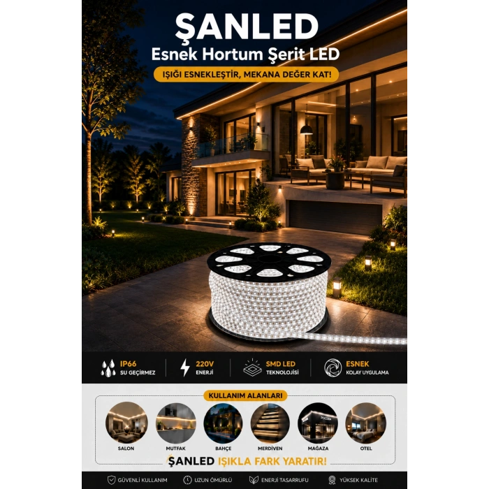 Hortum Esnek Şerit Led Beyaz ,mavi,günışığı,amber Rengi + 220v Fiş/2,3,4,5,10,15,20,25,50,100 Metre