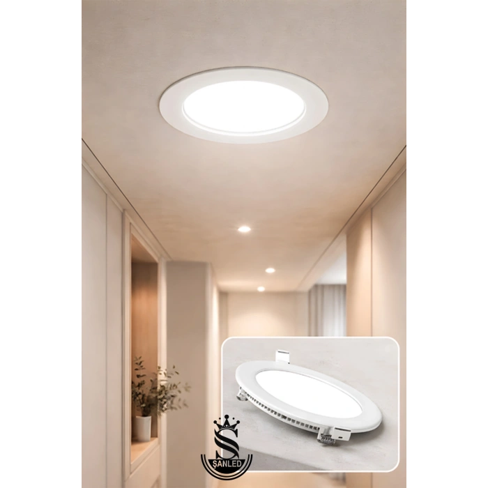 18w Tasarruflu Led Yuvarlak Beyaz Işık Sıva Altı Slim Panel Tavan Aydınlatma Armatürü-1 Adettir
