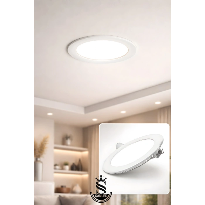 18w Tasarruflu Led Yuvarlak Beyaz Işık Sıva Altı Slim Panel Tavan Aydınlatma Armatürü-1 Adettir