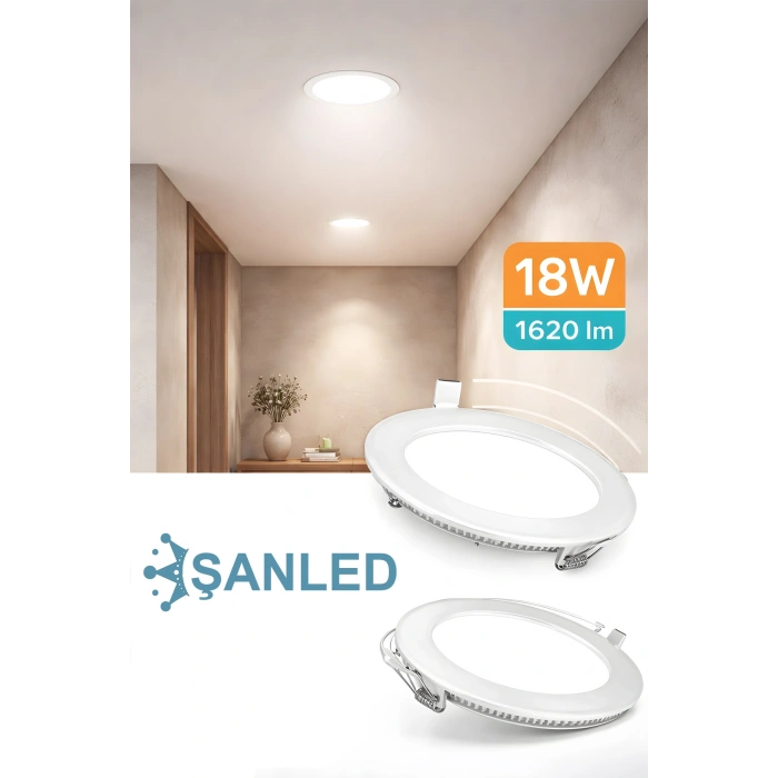 18w Tasarruflu Led Yuvarlak Beyaz Işık Sıva Altı Slim Panel Tavan Aydınlatma Armatürü-1 Adettir