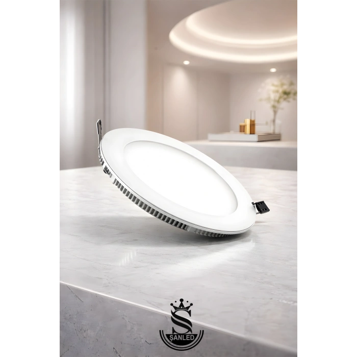 18w Tasarruflu Led Yuvarlak Beyaz Işık Sıva Altı Slim Panel Tavan Aydınlatma Armatürü-1 Adettir