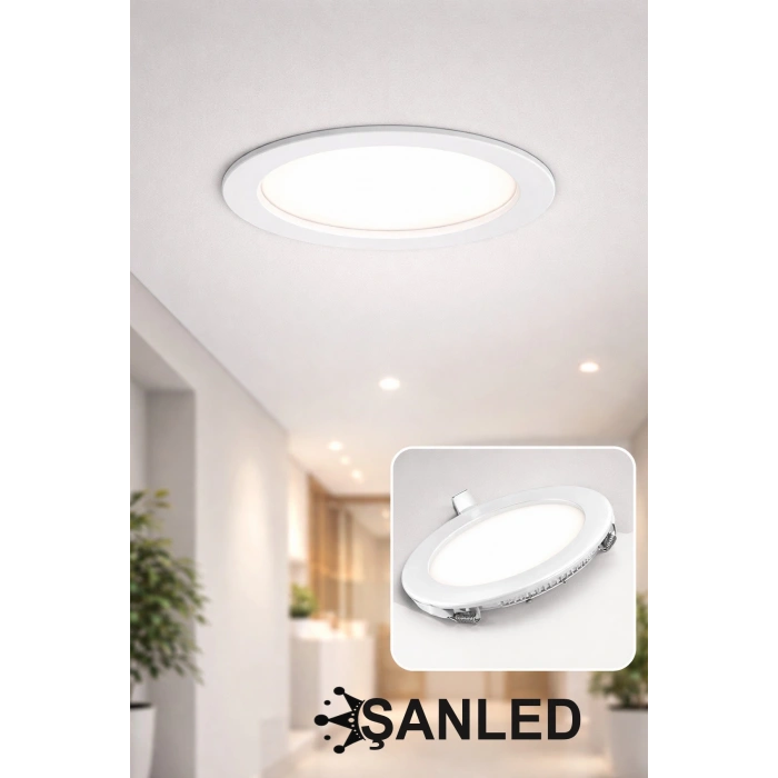 18w Tasarruflu Led Yuvarlak Beyaz Işık Sıva Altı Slim Panel Tavan Aydınlatma Armatürü-1 Adettir