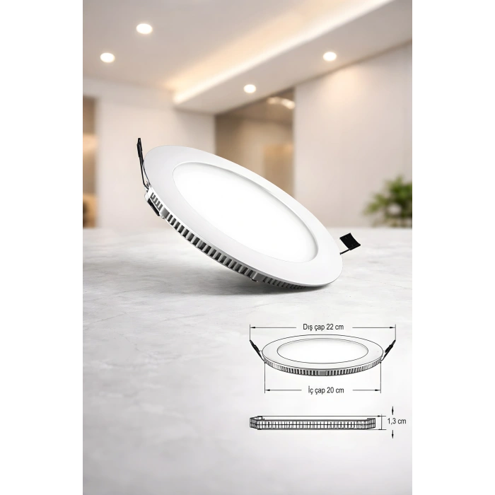18w Tasarruflu Led Yuvarlak Beyaz Işık Sıva Altı Slim Panel Tavan Aydınlatma Armatürü-1 Adettir