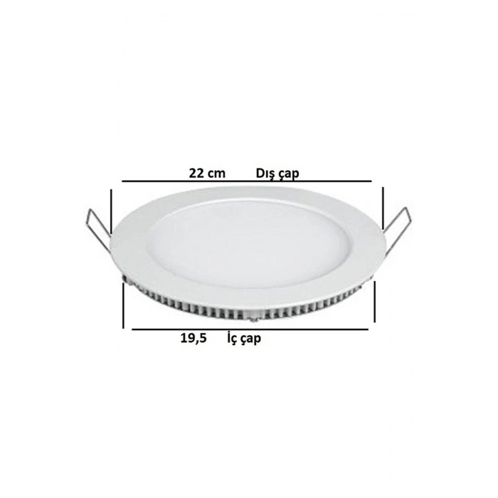 18w Tasarruflu Led Yuvarlak Beyaz Işık Sıva Altı Slim Panel Tavan Aydınlatma Armatürü-8 Adettir