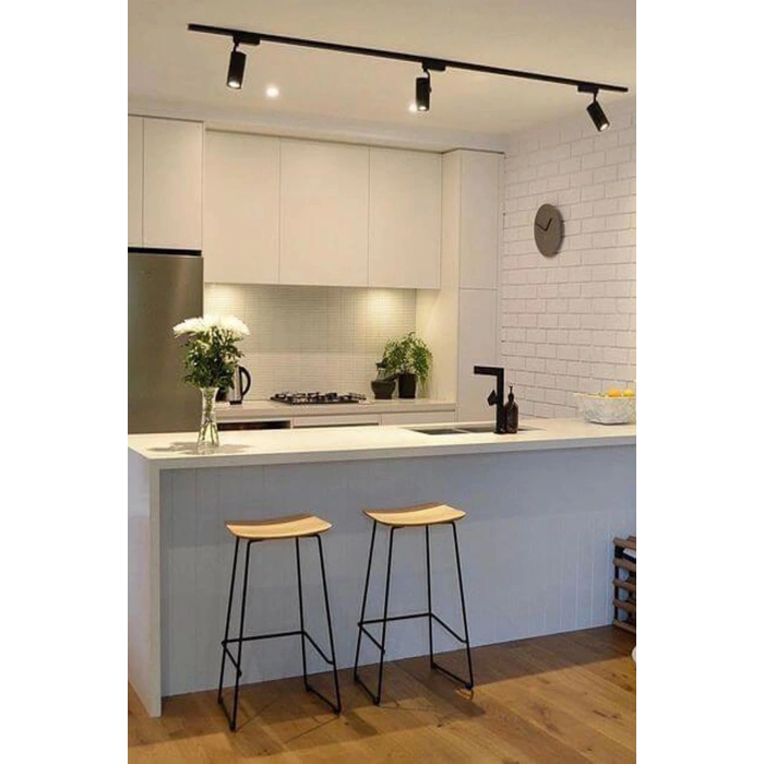 Led Siyah Kasa Gün Işığı 35w Raylı Spot / 3 Adet 1 Metre Ray