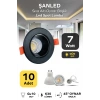 6w Sıva Altı Oynar Başlık Gu10 Siyah Kasa Gün Işığı Led Spot Lamba-10 Adet