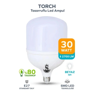30w Tasarruflu E27 Beyaz Işık Torch Led Ampul-1-2-4-6-8-10 Adettir