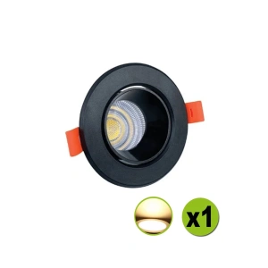 6w Sıva Altı Oynar Başlık Gu10 Siyah Kasa Gün Işığı Led Spot Lamba-1 Adet