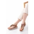 DM-609 Taba Taşlı Arka Lastikli Parmak Arası Kadın Sandalet