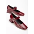 ST-006 Bordo Rugan Günlük 4 cm Topuklu Bayan Ayakkabı