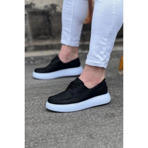 Kömen WG508 Siyah Cilt Ortopedik Taban Erkek Casual Ayakkabı