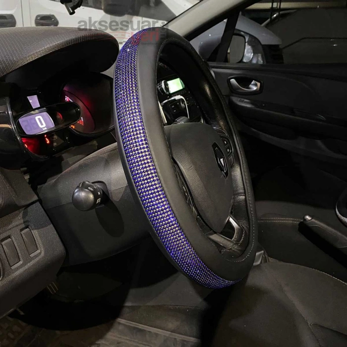 Toptan Taşlı Direksiyon Kılıfı Geçme Diamond Swaroski 38cm