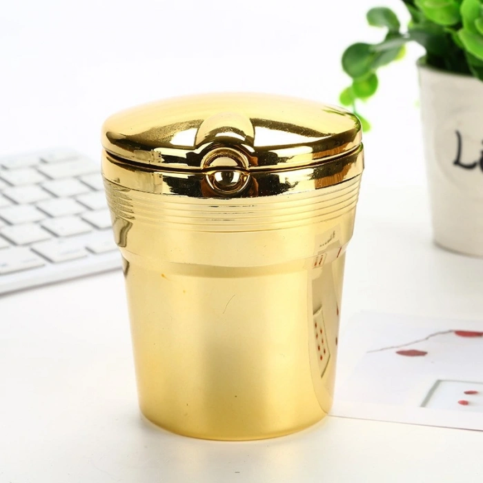 Toptan Araç İçi Küllük Gold Renk Altın Sarısı ICKU50