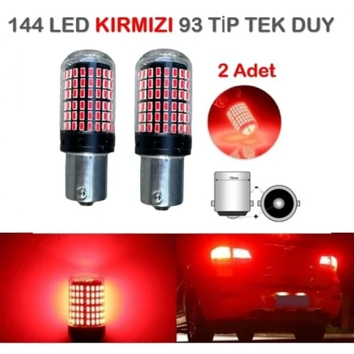 Toptan 144 Led Kırmızı Stop Ampülü Tek Duy