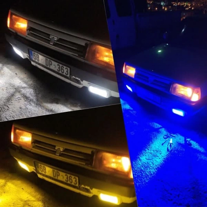 Toptan 3 Renk Led Xenon Beyaz-Sarı-BuzMavi H4 Soket