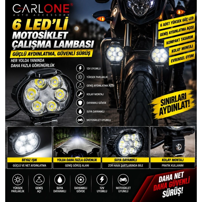 Toptan 6 Ledli Motor Çalışma Lambası