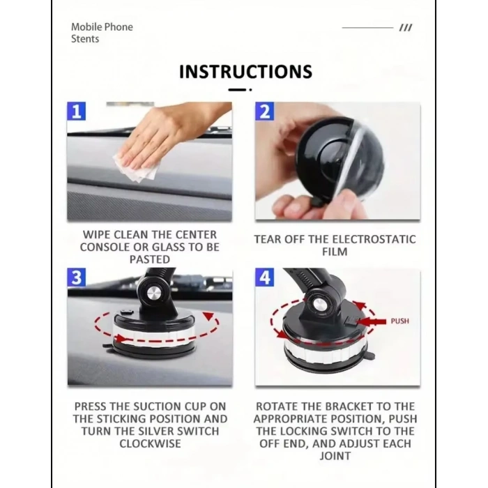 Toptan Akrobat Model 360Derece Vantuzlu Telefon Tutucu