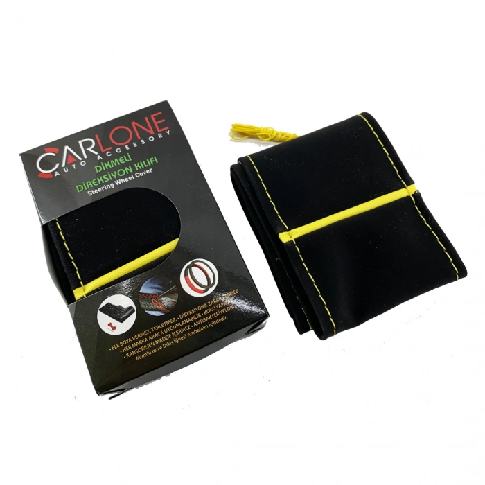 Toptan Alcantra/Nubuk Dİkme Direksiyon Kılıfı Yüzüklü Model Kutulu Ürün