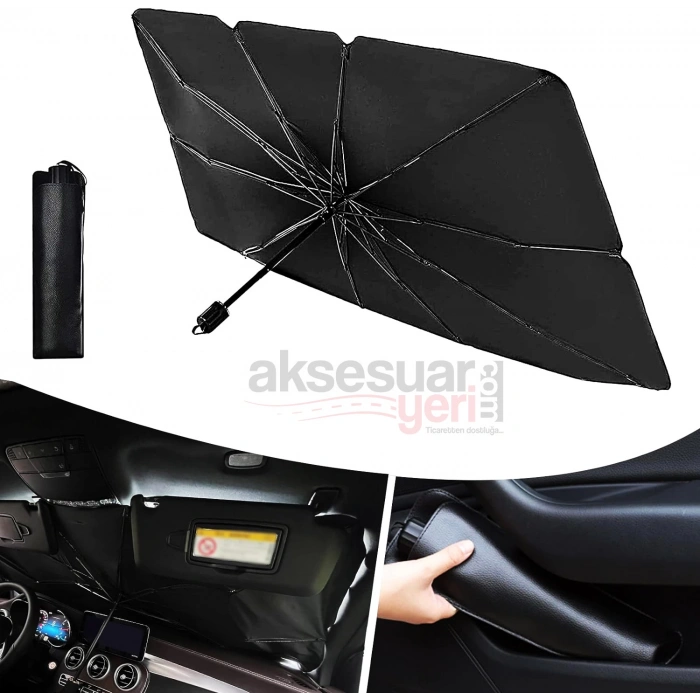 Toptan Araç İçi Güneşlik Şemsiye Ön Cam 140x80cm
