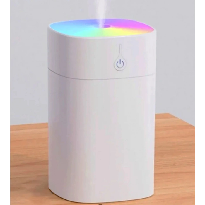 Toptan Araç İçi Nemlendirici 400ml Kare Model Kablolu H2o Rgb Beyaz Buhardanlık