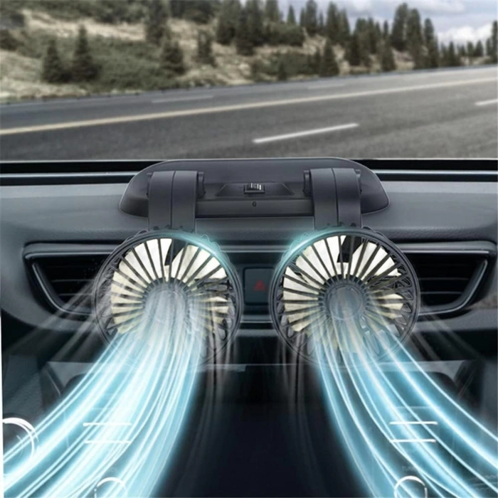 Toptan Araç İçi Vantilatör 2Başlıklı 12V  Numaratörlü